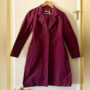 Jil Sander magenta trenchcoat blazer